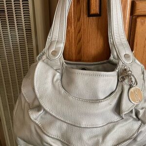 Elle Silver Shoulder Bag with Slouchy Design